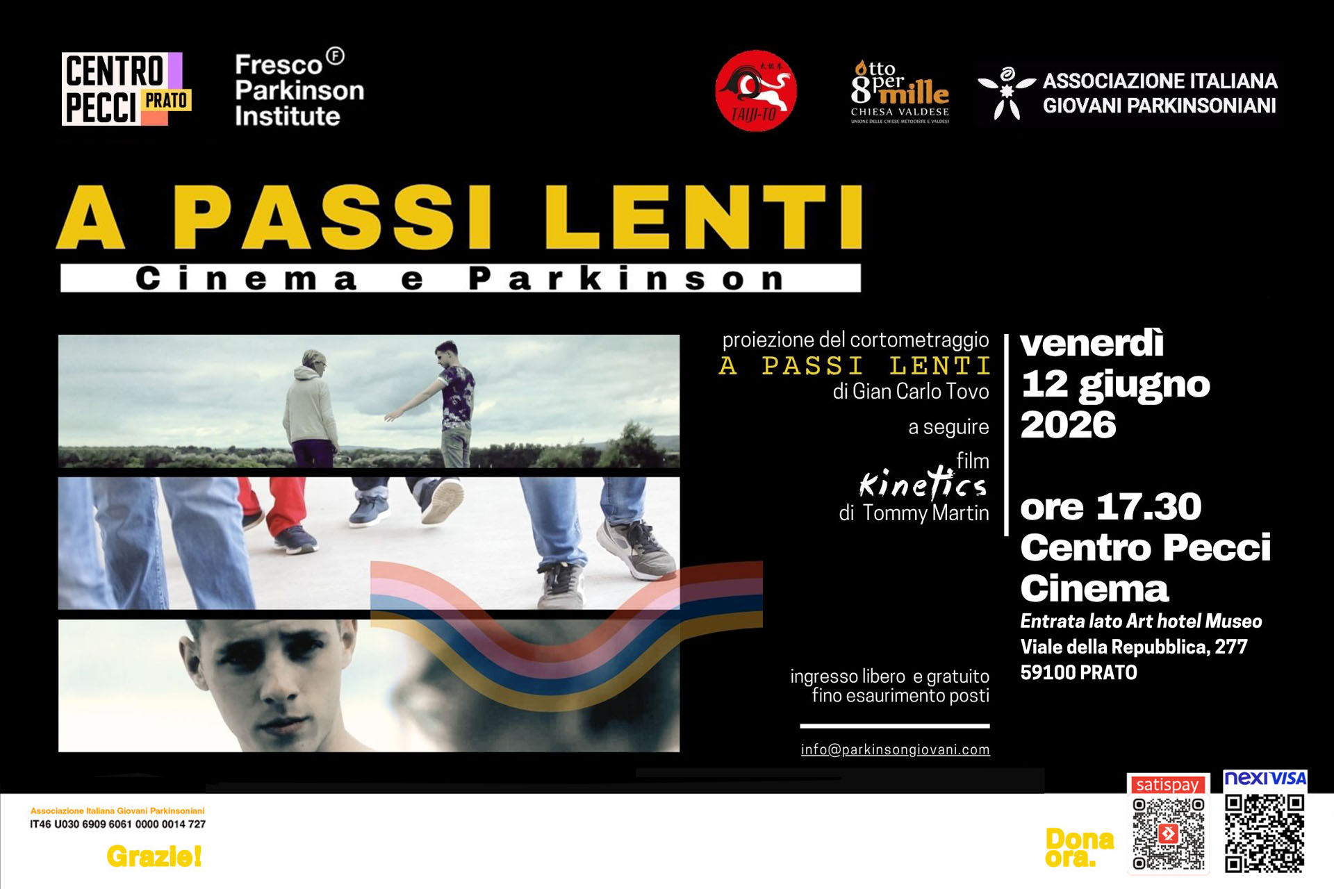 A PASSI LENTI Cinema e Parkinson – Centro Pecci Prato -  il Parkinson attraverso la fluidità in equilibrio del Taji