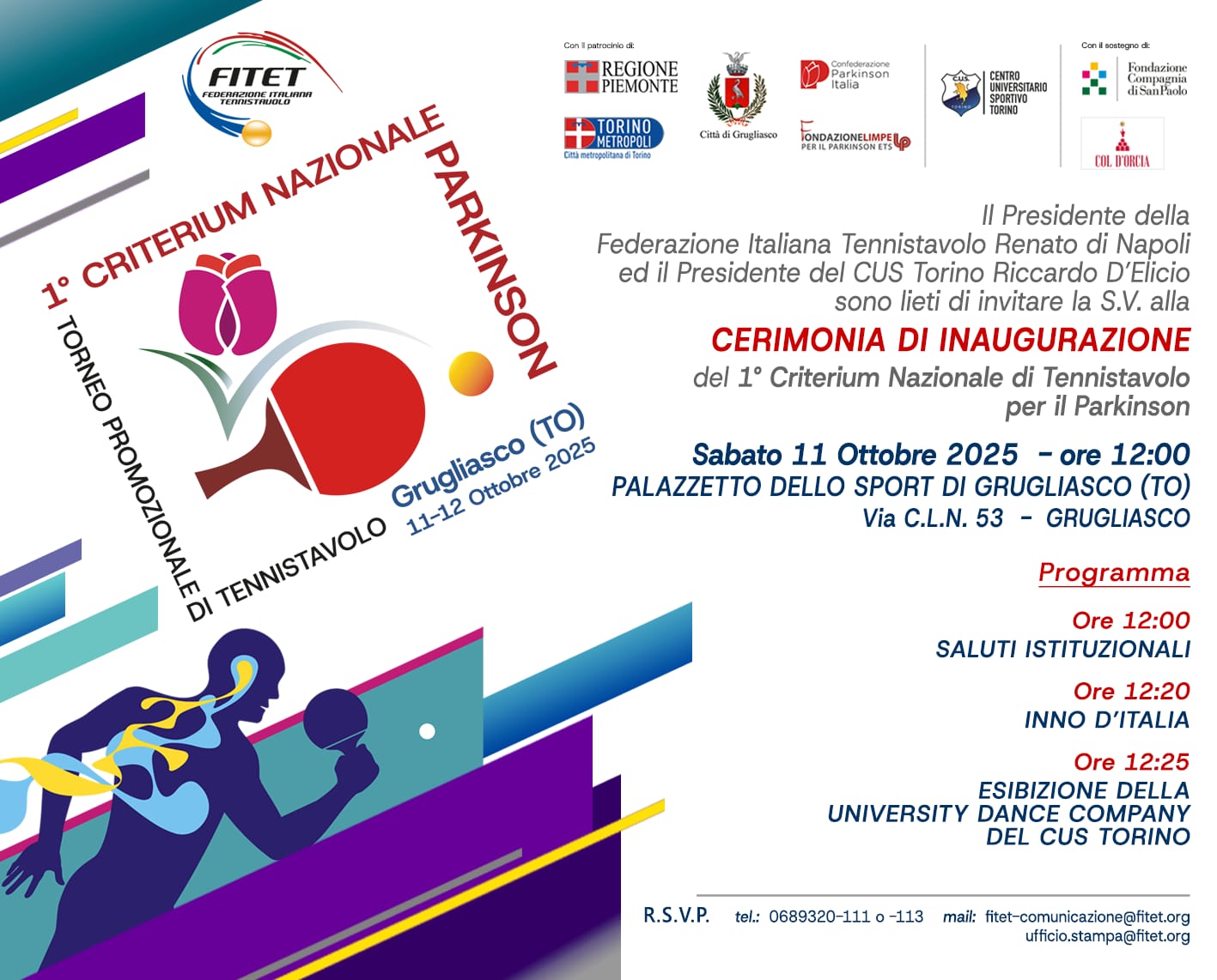 1° Criterium Nazionale Parkinson di tennistavolo